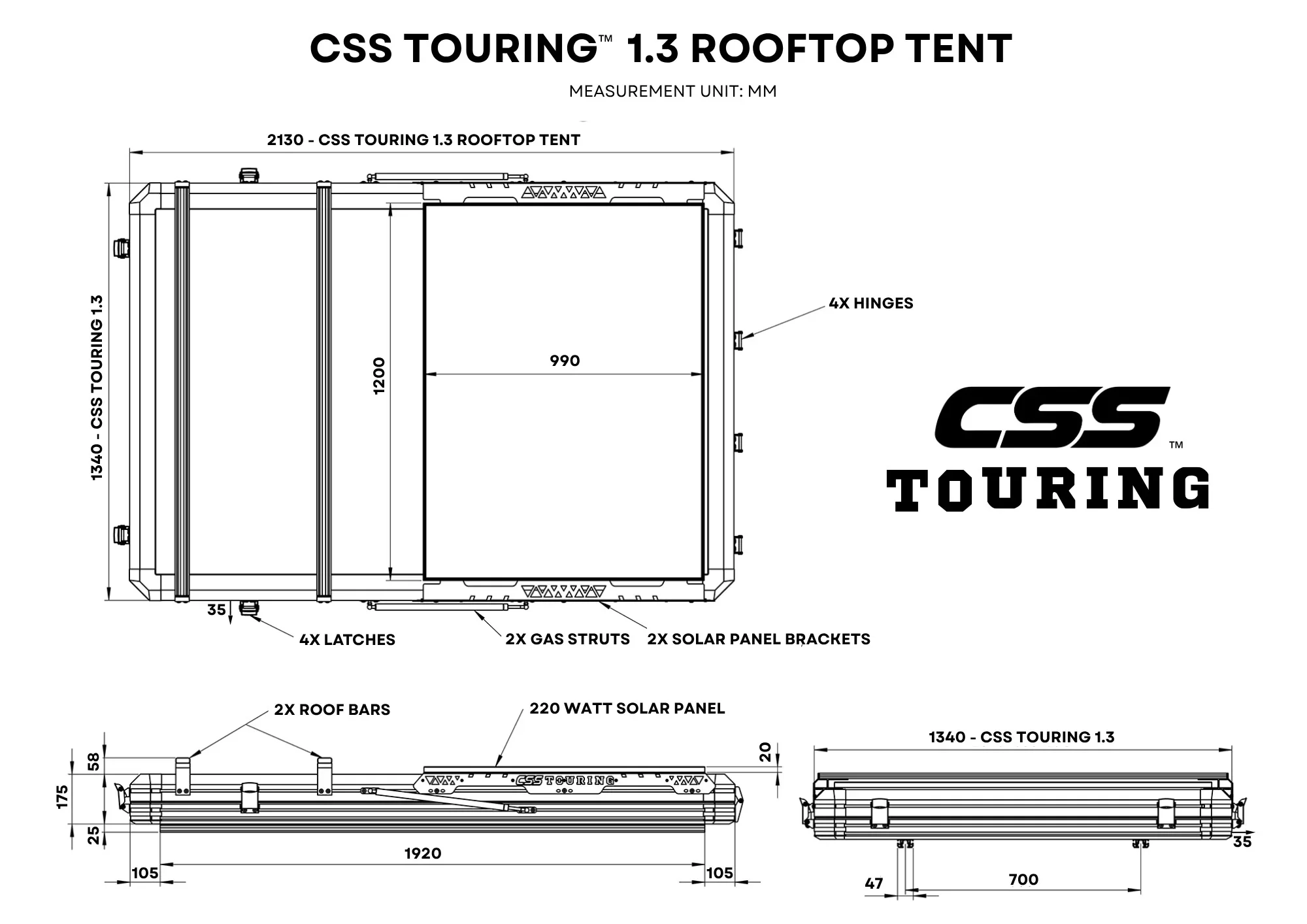 CSS Touring 1.3 Roof Top Tent - Image 7